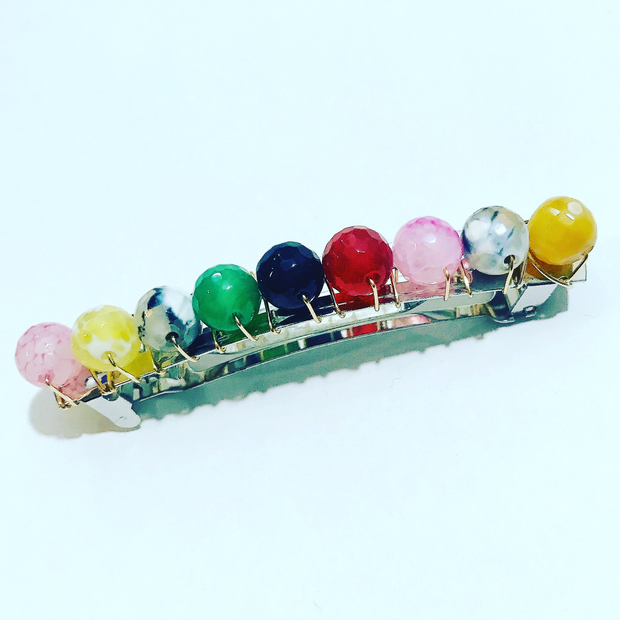 Multi-Color Gemstone Barrette