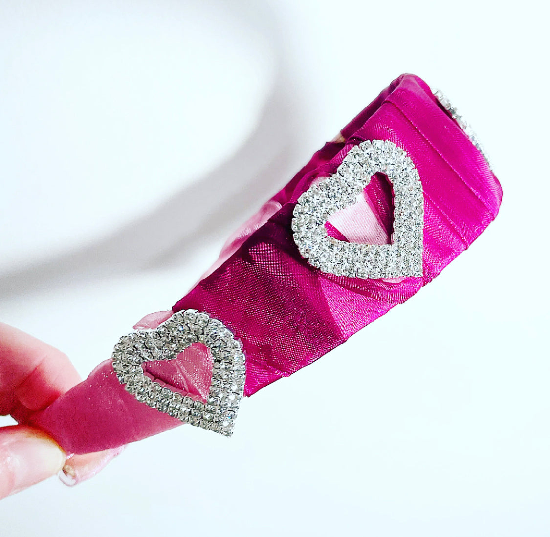 Crystal Heart Organza Headband