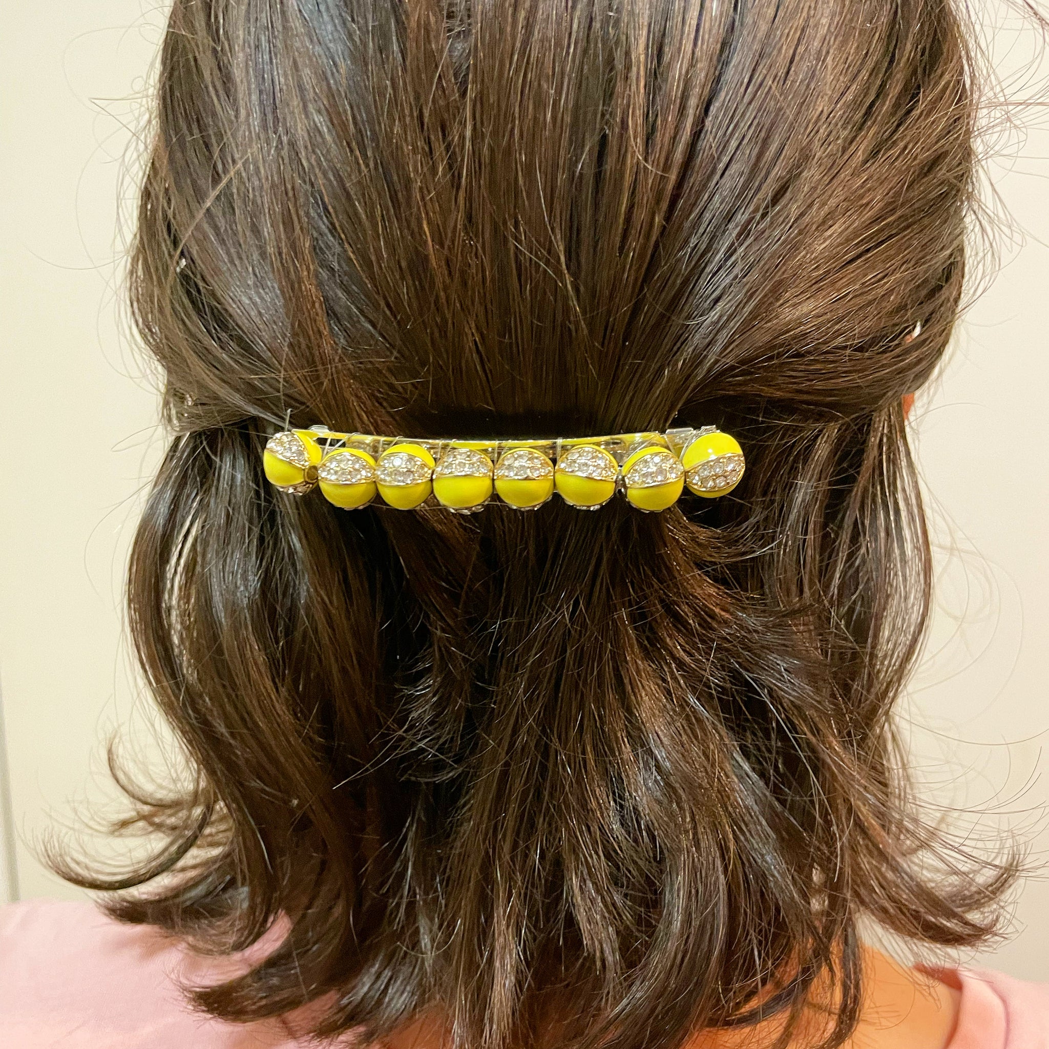 Crystal Enamel Studded Barrette