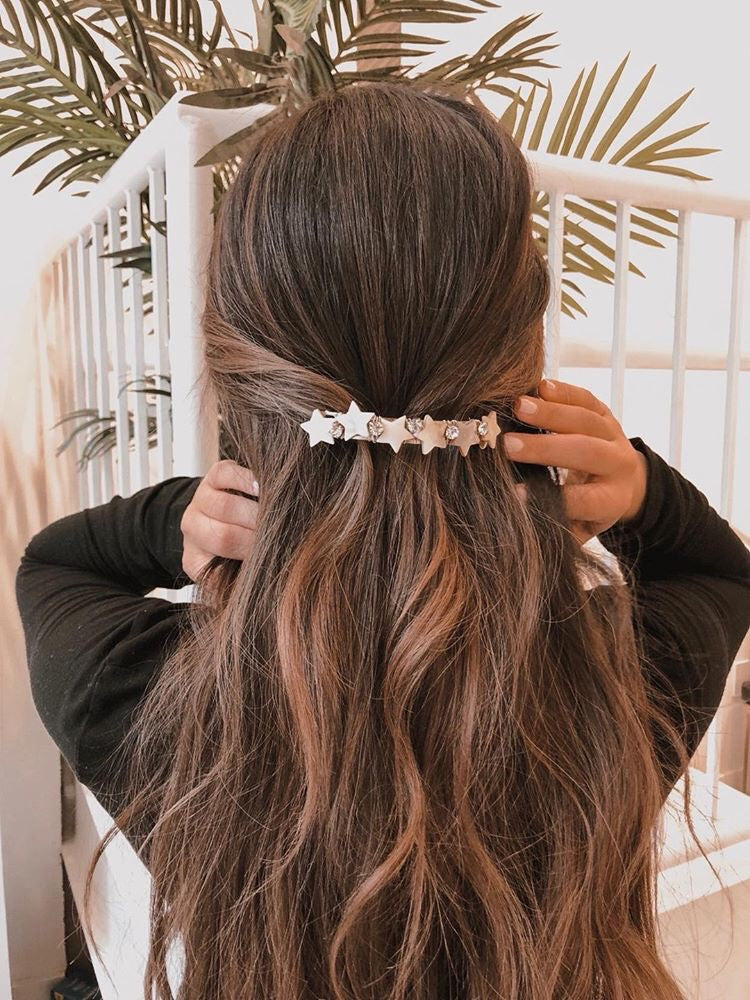 Mother-of-Pearl Star Crystal Barrette
