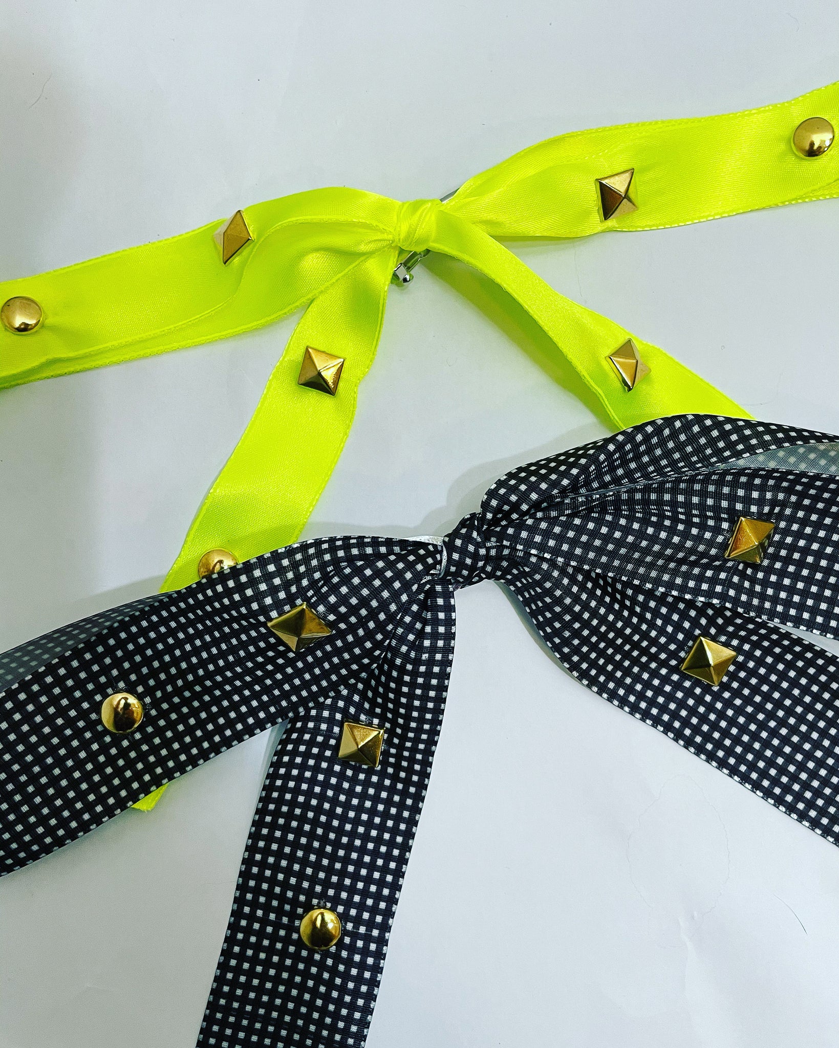 Satin Studded Bow Barrette
