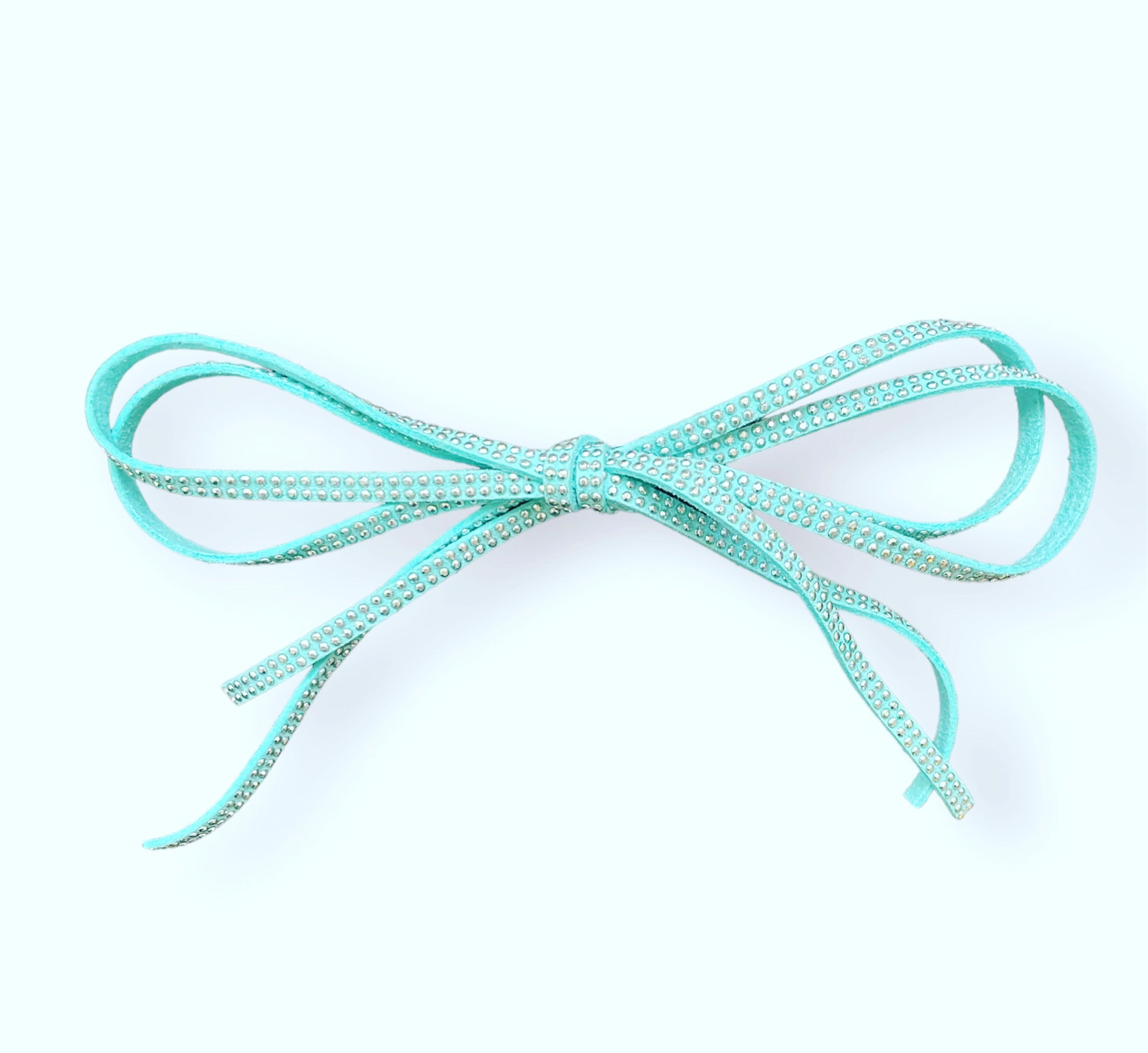 Faux Suede Studded Bow Barrette