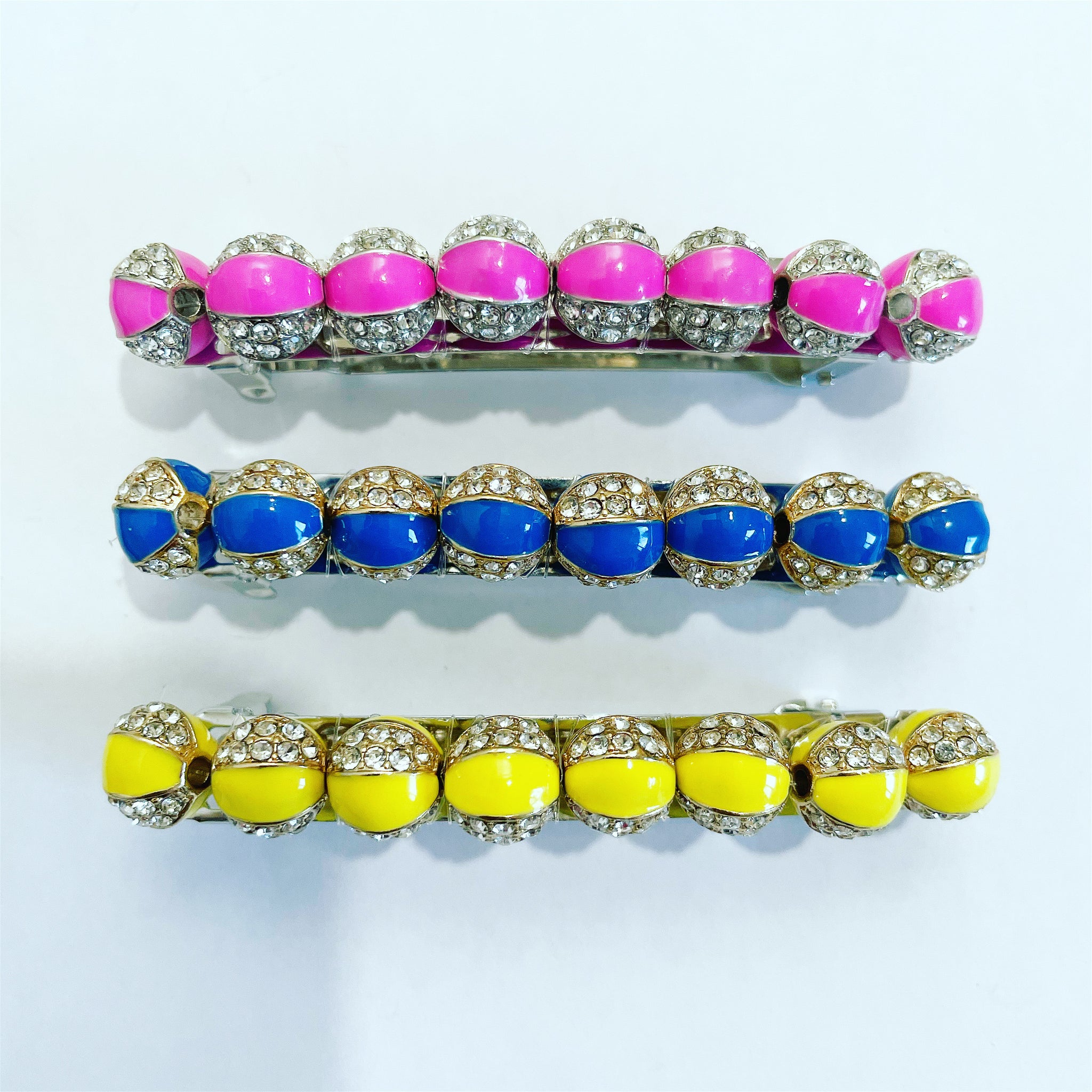 Crystal Enamel Studded Barrette