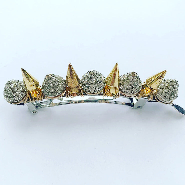 Gold Crystal Spike Barrette