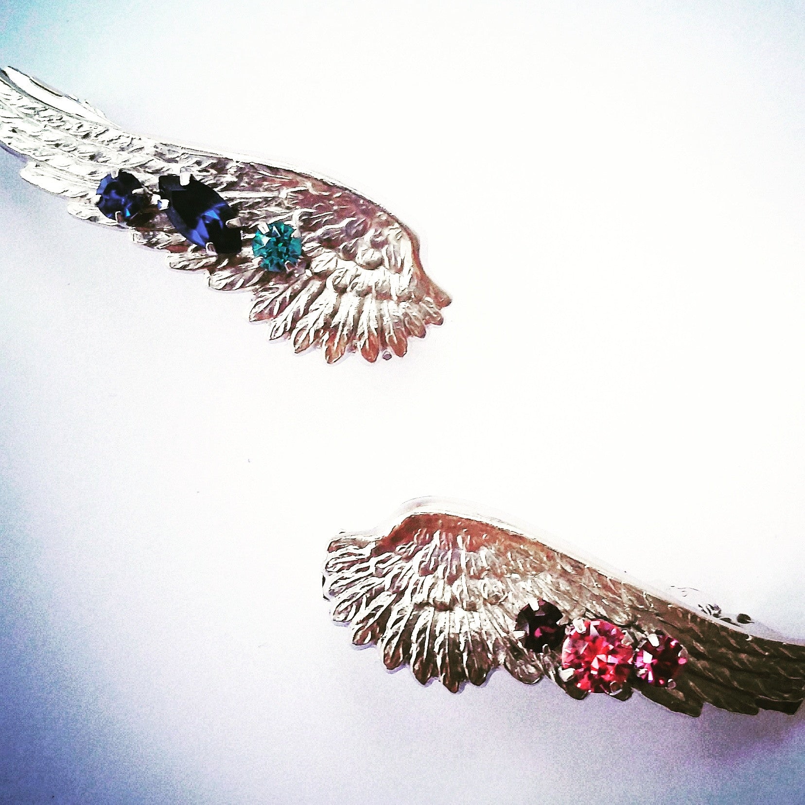Silver Crystal Wings Barrette
