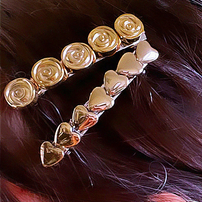 Rose Flower Barrette Set