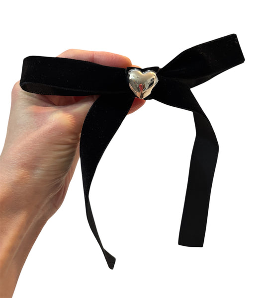 Velvet Ribbon Heart Barrette