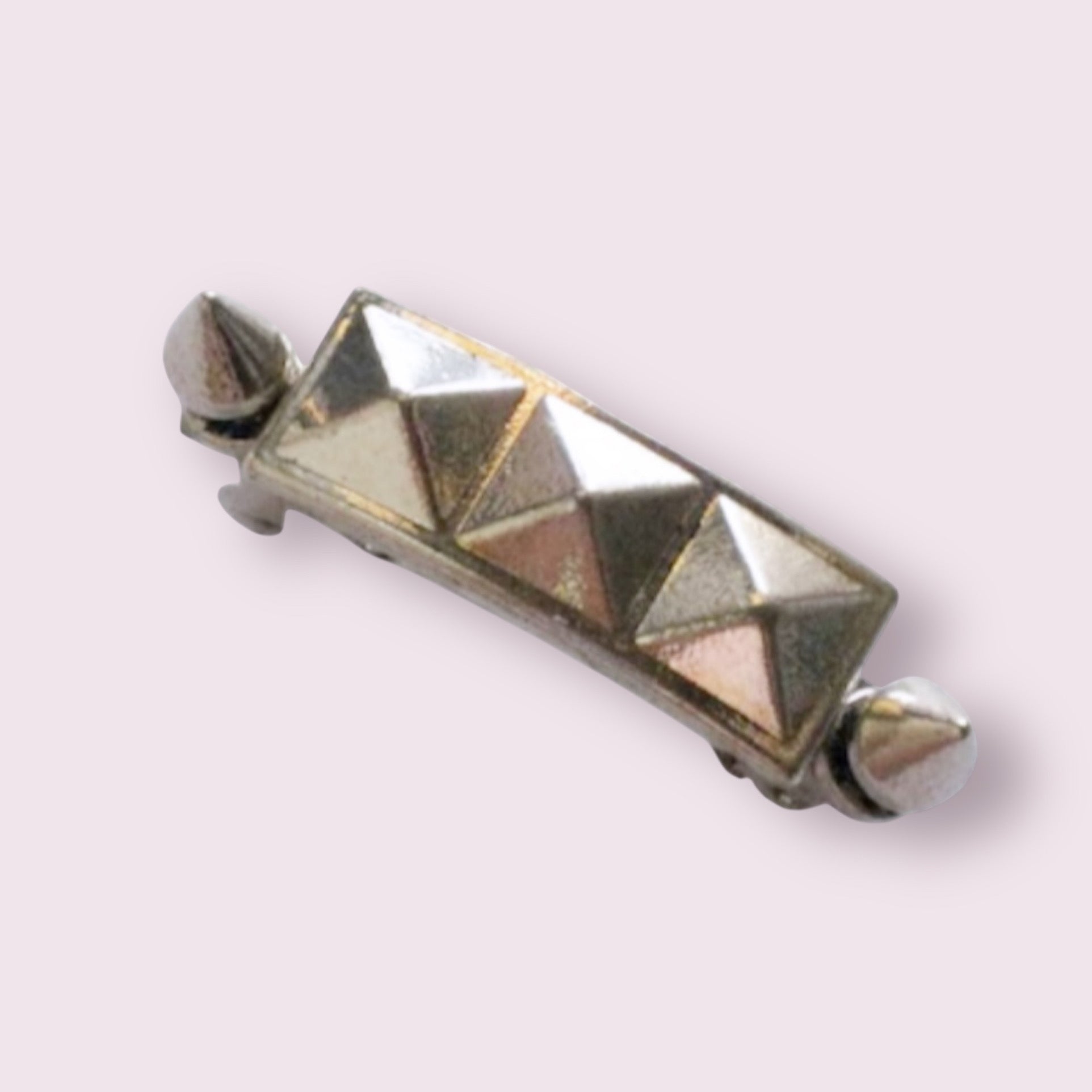 Silver Spike Pyramid Barrette