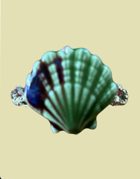 Crystal Porcelain Seashell Barrette