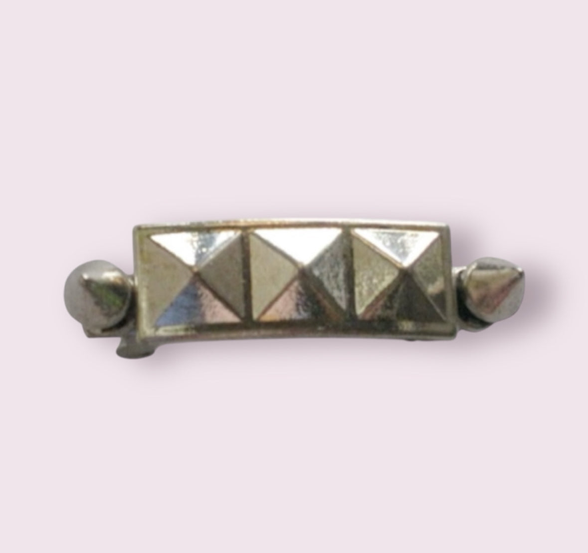 Silver Spike Pyramid Barrette