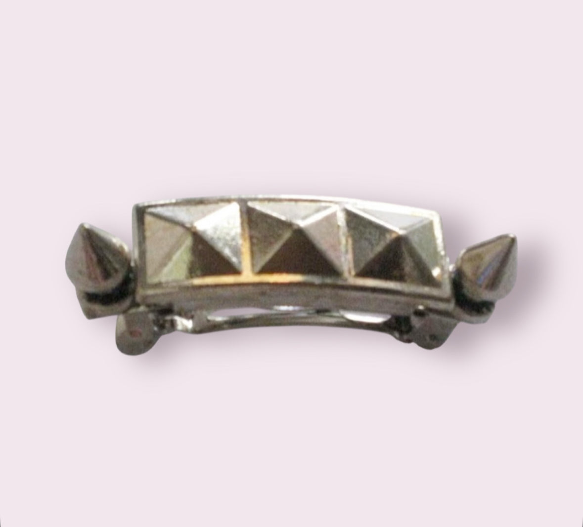 Silver Spike Pyramid Barrette