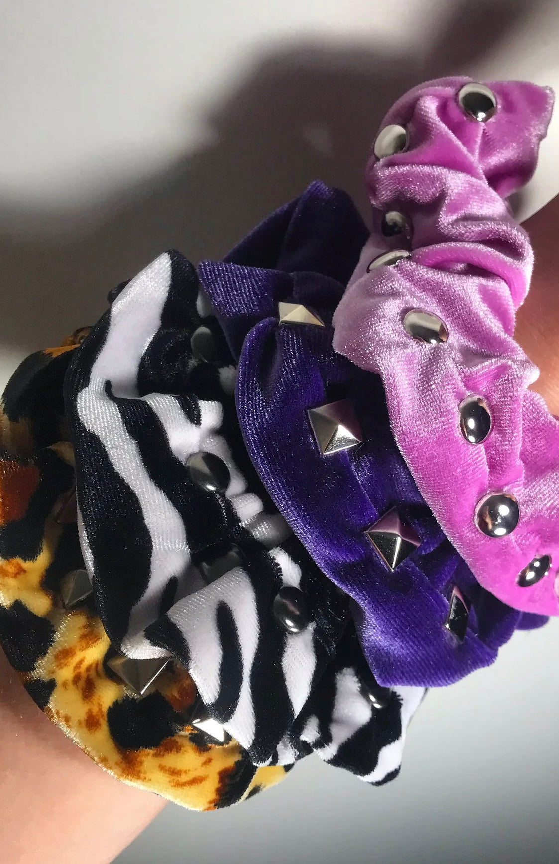 Studded Velvet Scrunchie