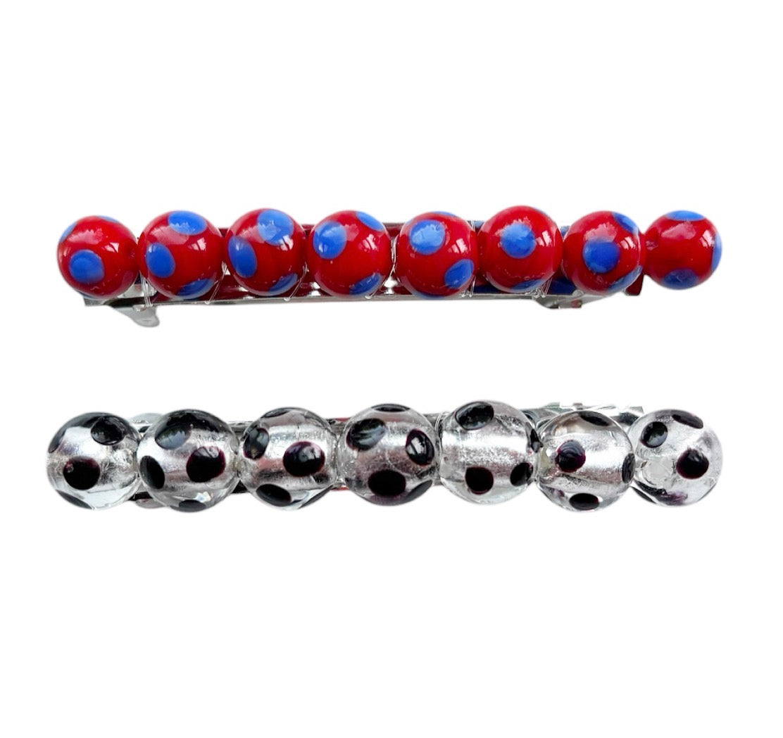 Polka Dot Glass Barrette