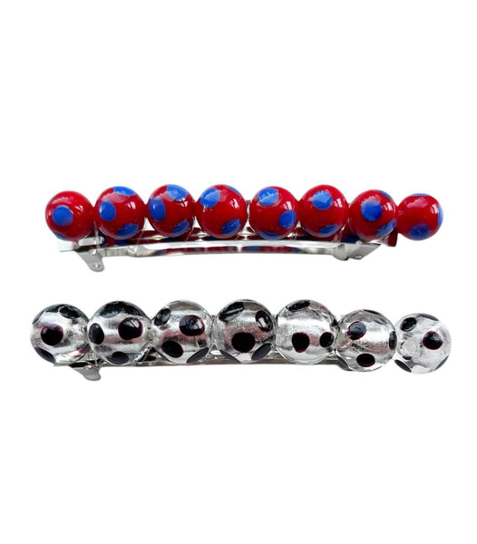 Polka Dot Glass Barrette