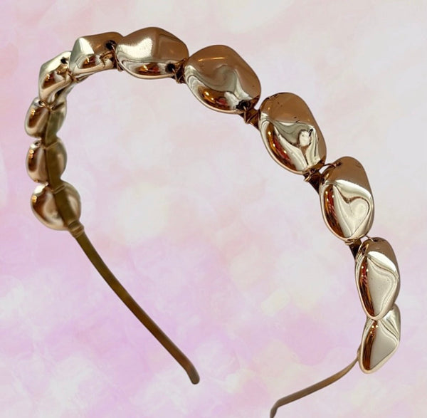 Gold Oval Beaded Headband