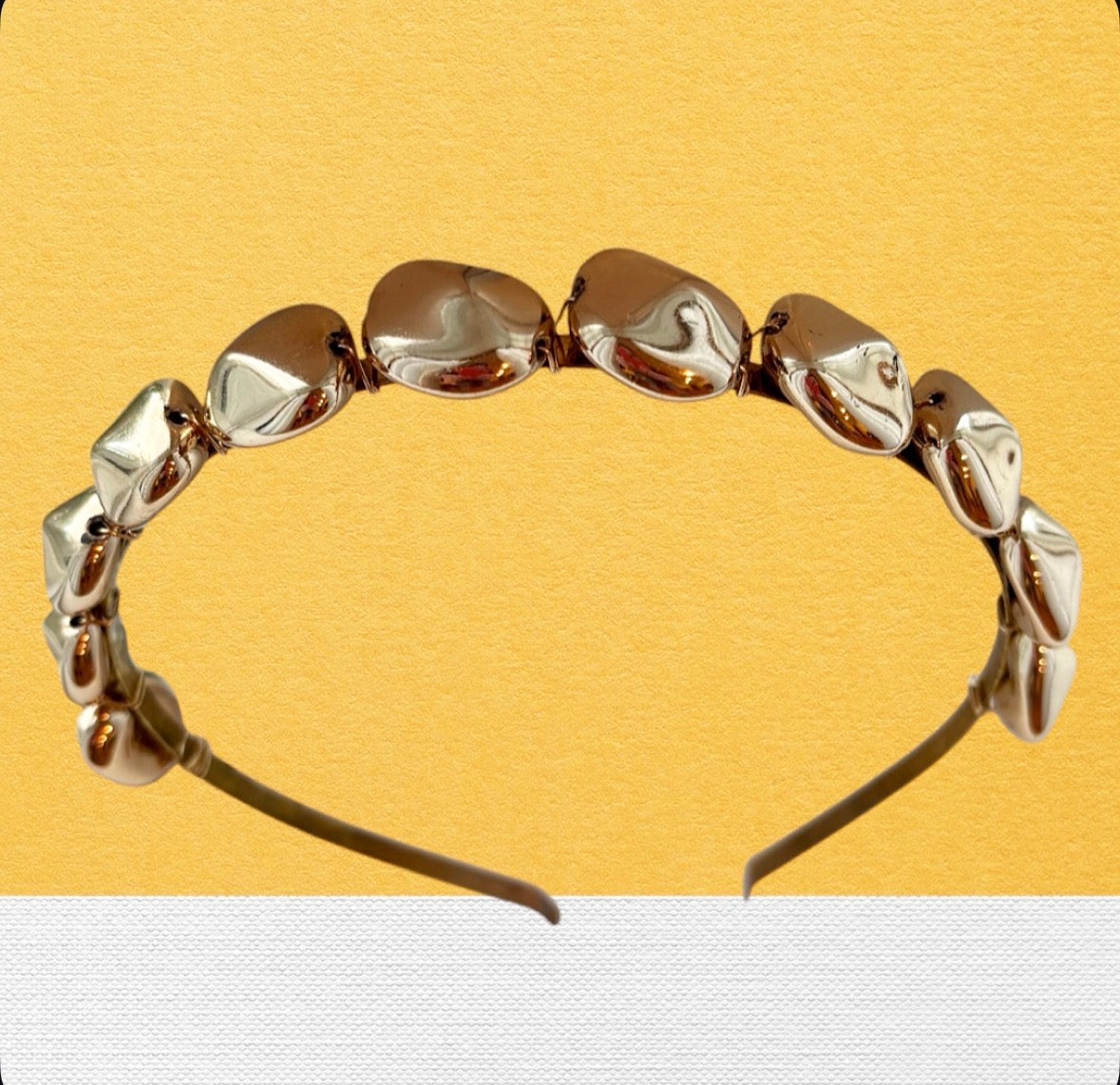 Gold Oval Beaded Headband