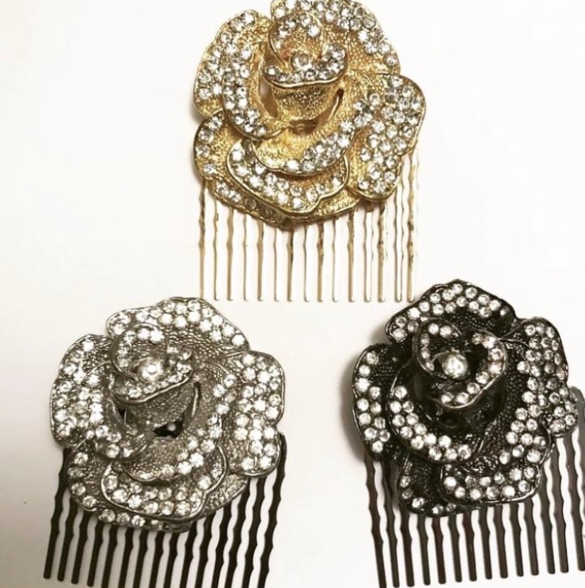 Crystal Flower Comb