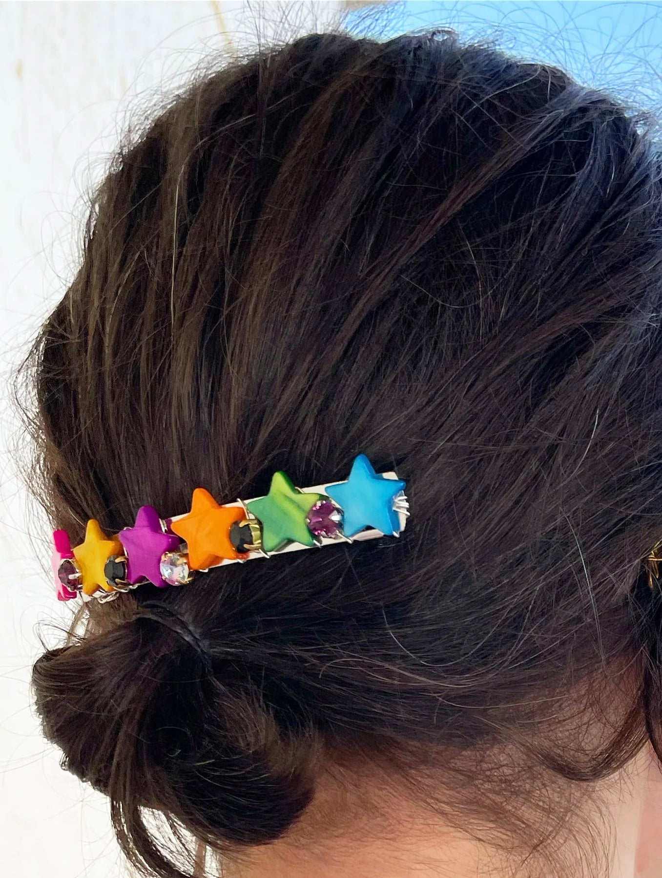 Mother-of-Pearl Star Crystal Barrette