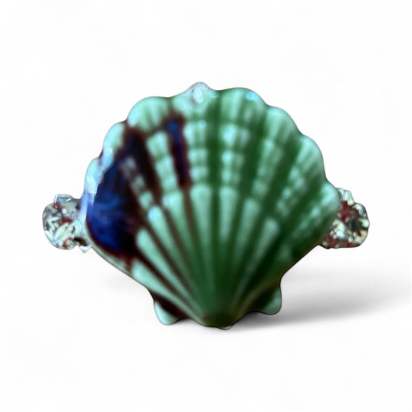 Crystal Porcelain Seashell Barrette
