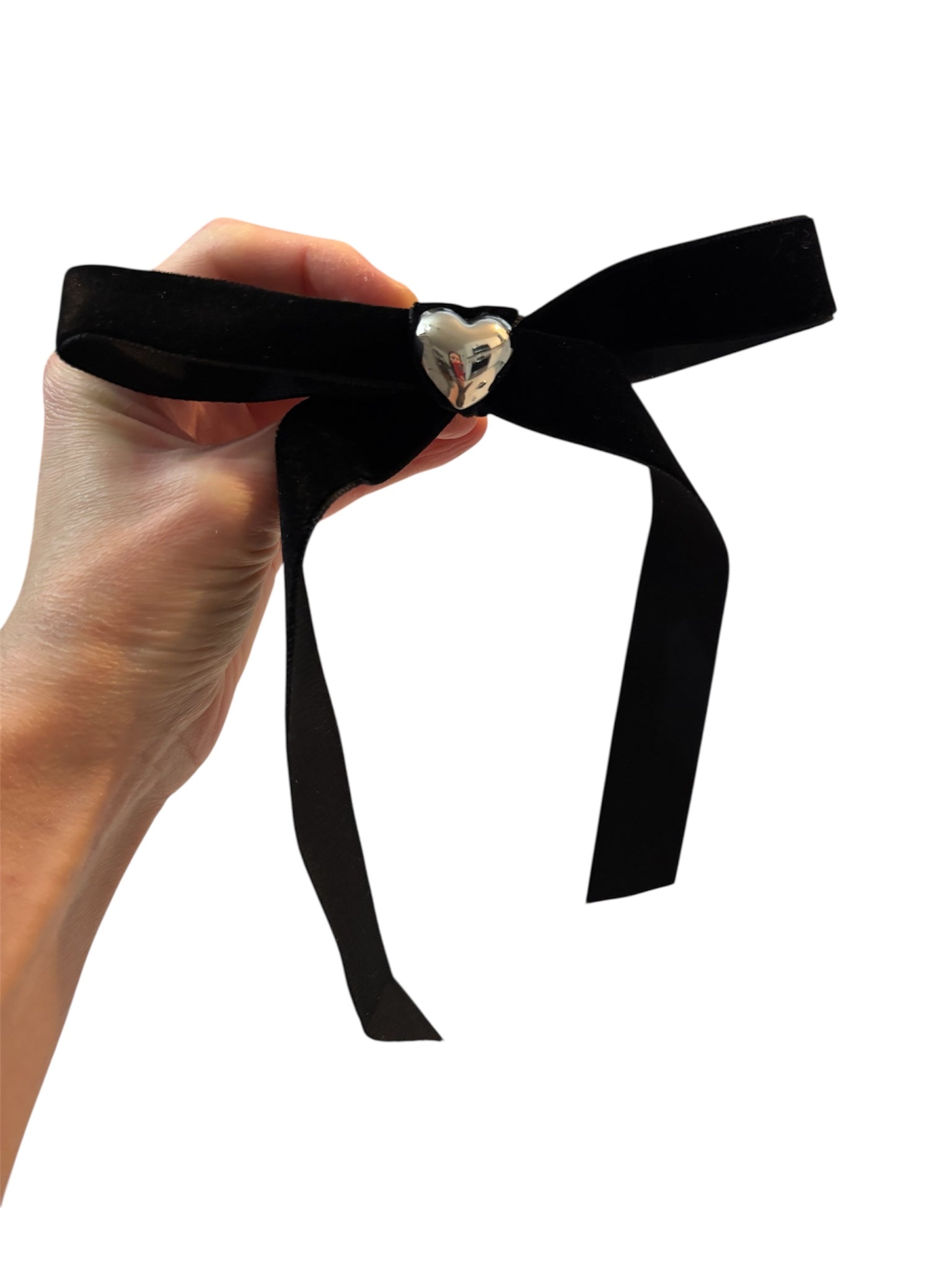Velvet Ribbon Heart Barrette