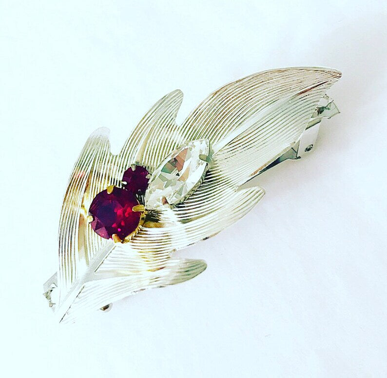 Crystal Leaf Barrette