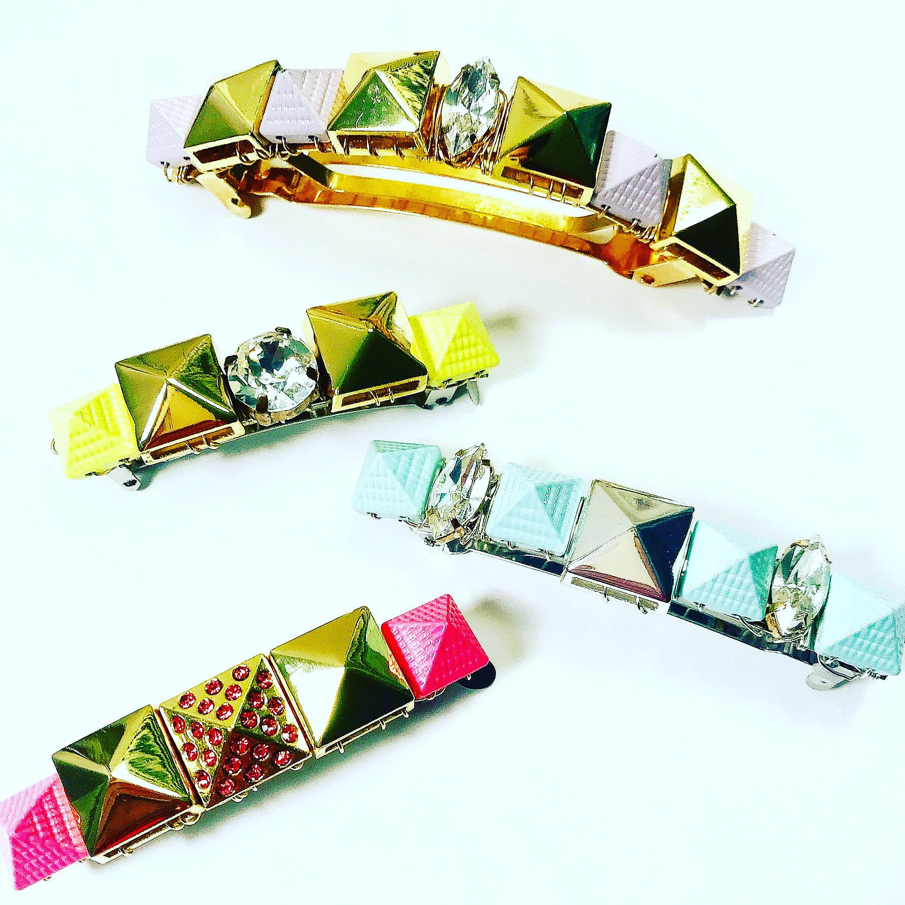 Pyramid Crystal Barrette