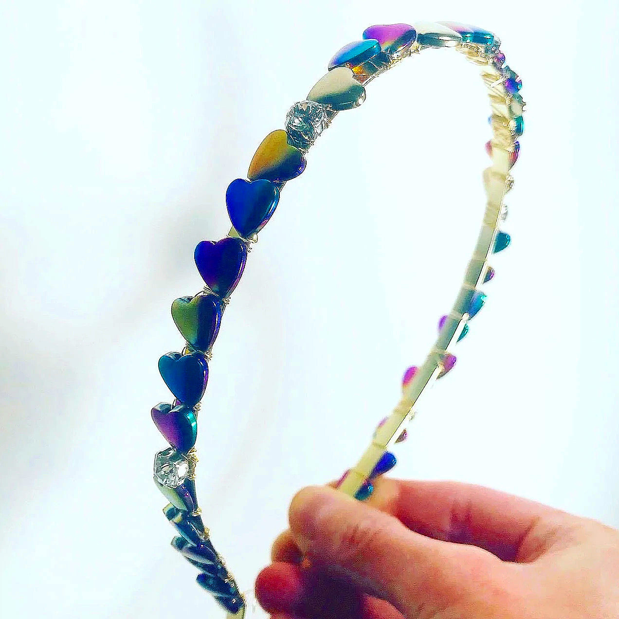 Rainbow Heart Crystal Crown