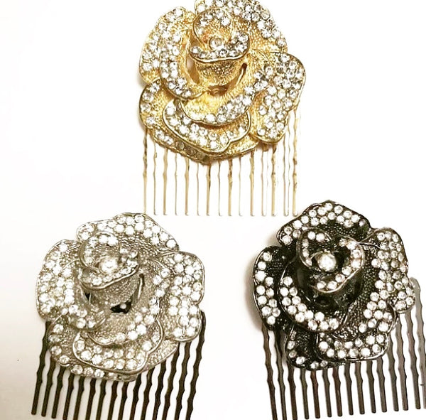 Crystal Flower Comb