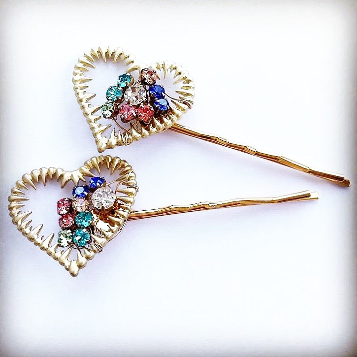 Crystal Heart Hair Pin