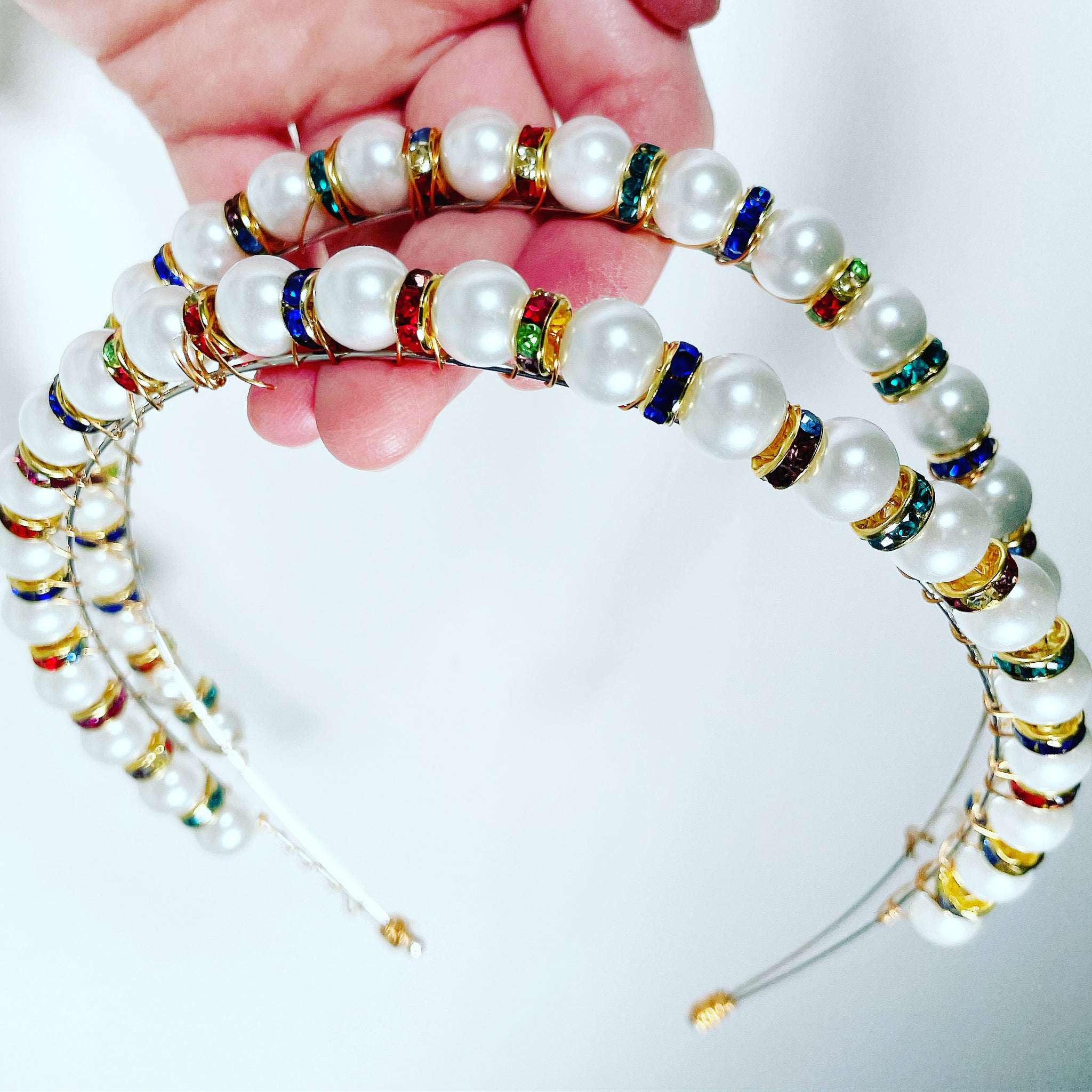 Multi-Color Crystal Pearl Headpiece