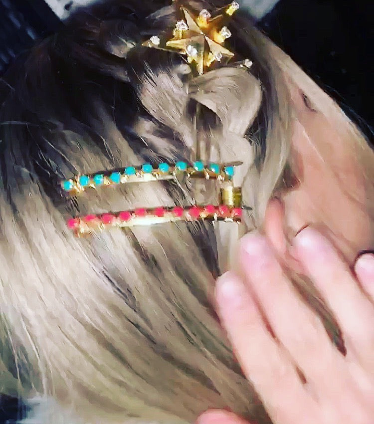 Enamel Gold Hair Pin