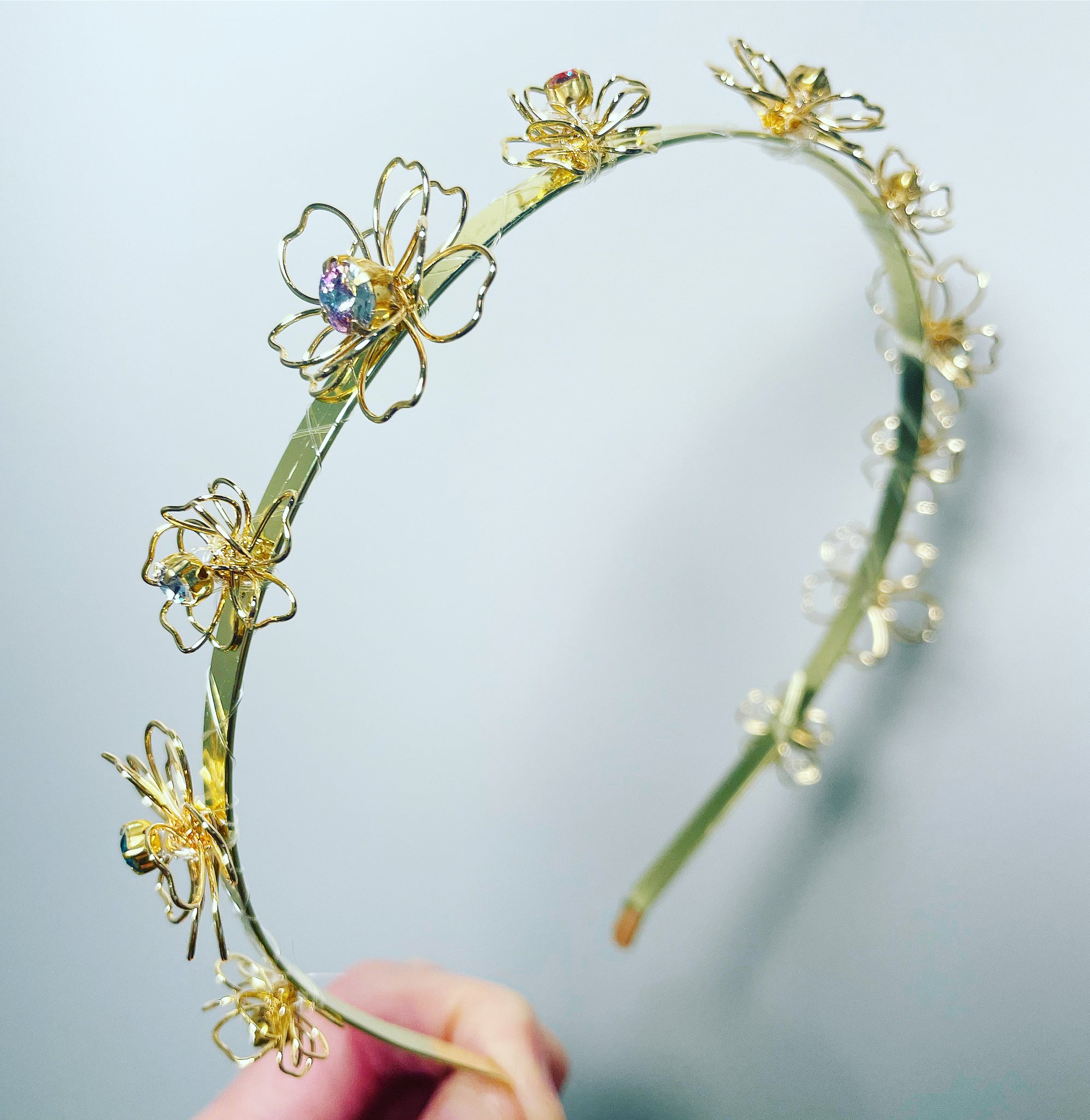 Crystal Flower Frame Headpiece