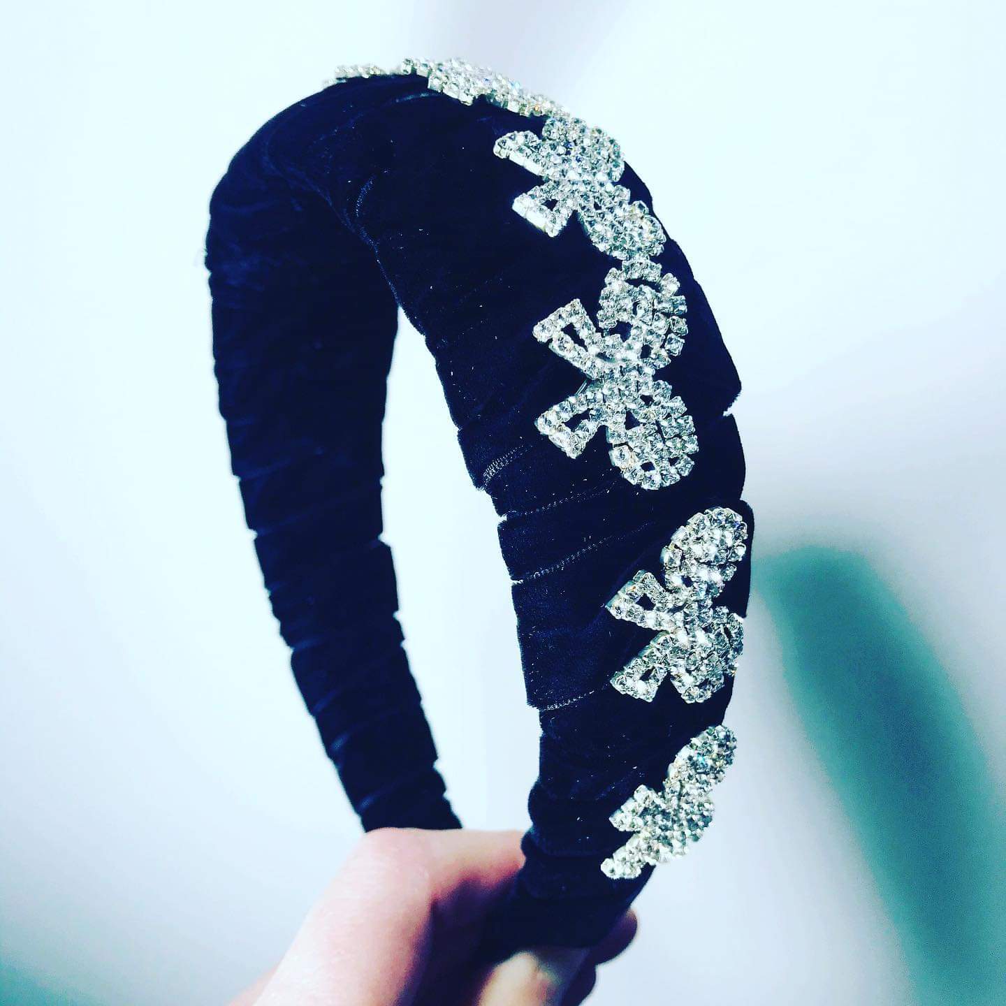 Crystal Bow Padded Velvet Headband