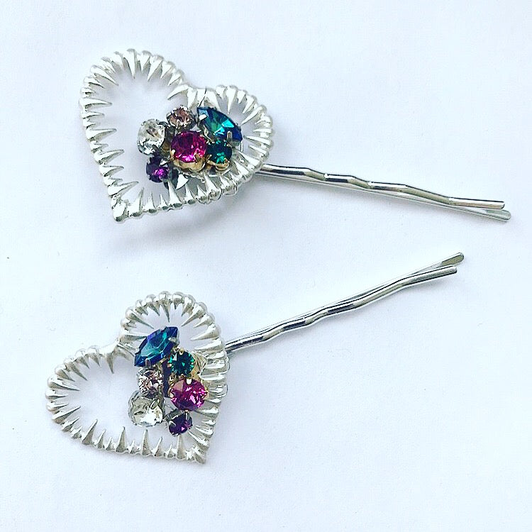 Crystal Heart Hair Pin