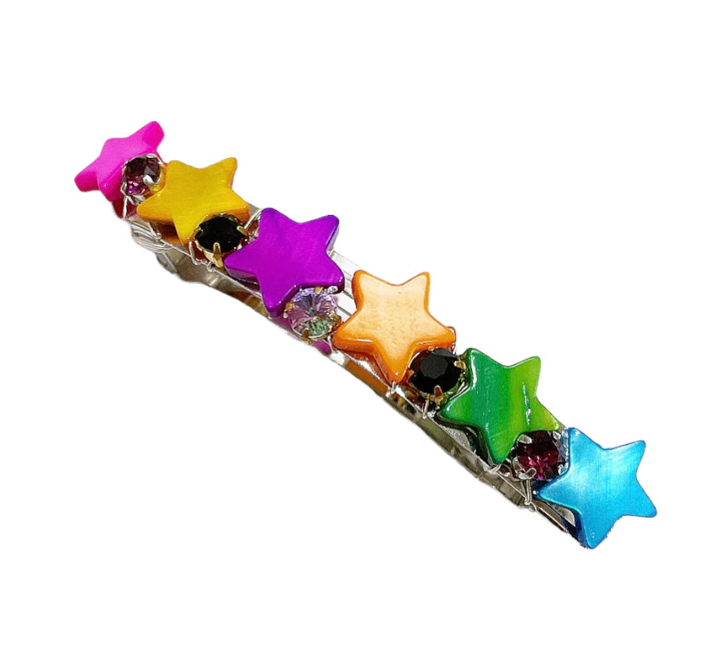 Mother-of-Pearl Star Crystal Barrette